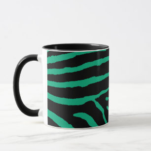 Taza Estampado de cebra negro y verde