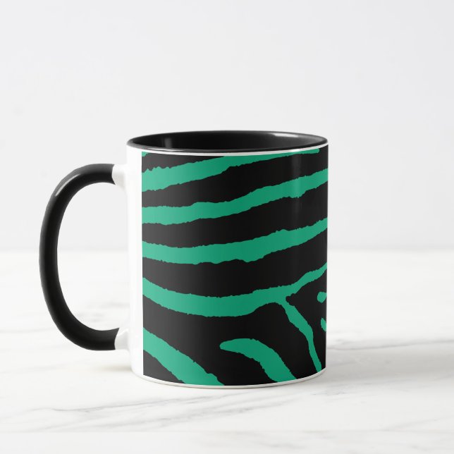 Taza Estampado de cebra negro y verde (Izquierda)