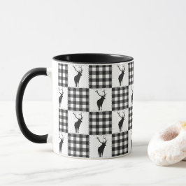 Taza Estampado de Ciervo a Cuadros de Búfalo Bosque Rús