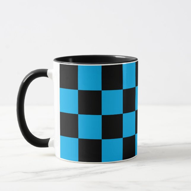 Taza Estampado de cuadros azules y negros (Izquierda)