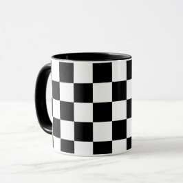 Taza Estampado de cuadros negros y blancos