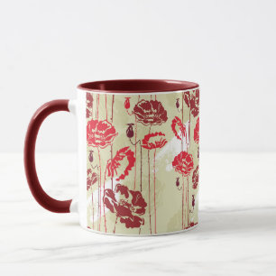 Taza Estampado de flores abstracto 2 de la elegancia