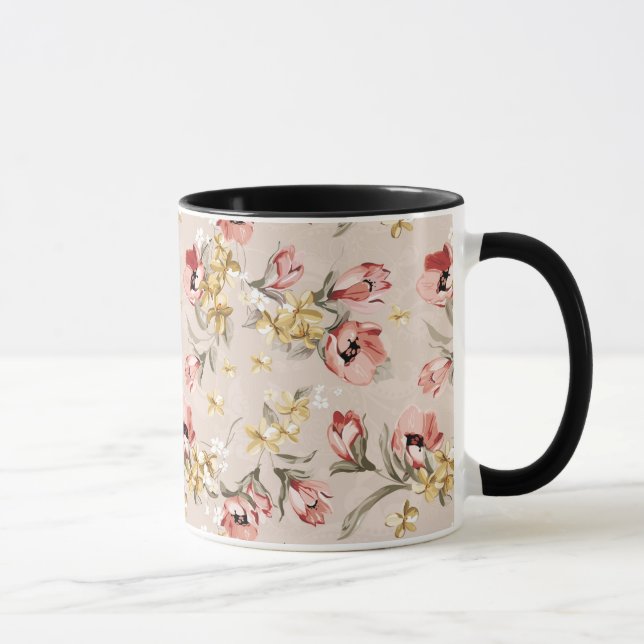 Taza Estampado de flores abstracto 3 de la elegancia (Derecha)
