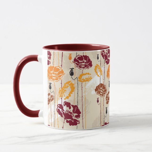 Taza Estampado de flores abstracto 4 de la elegancia (Izquierda)