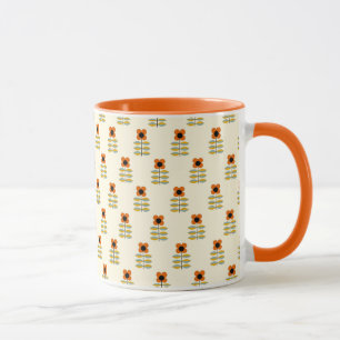 Taza Estampado de flores anaranjado inspirado
