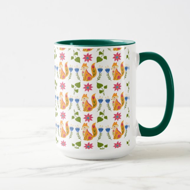 Taza Estampado de flores astuto en colores pastel (Derecha)
