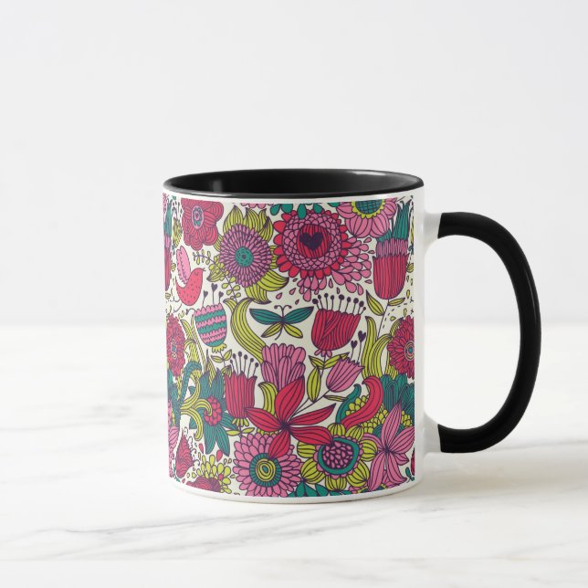 Taza Estampado de flores brillante (Derecha)