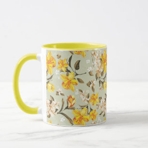 Taza Estampado de flores brillante hermoso elegante