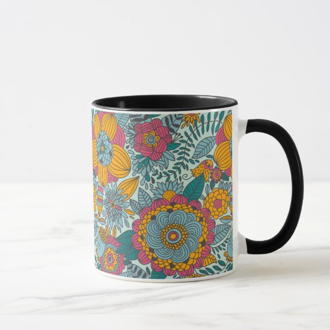 Taza Estampado de flores colorido (Derecha)