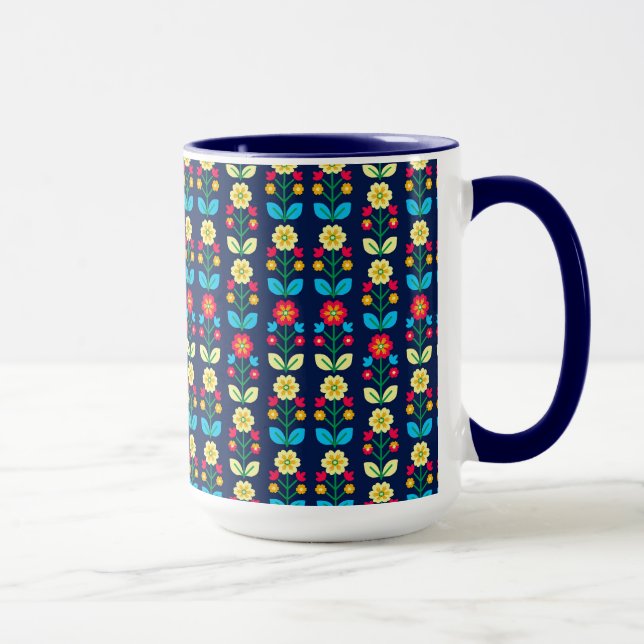 Taza Estampado de flores colorido (Derecha)