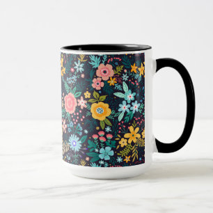 Taza Estampado de flores colorido lindo