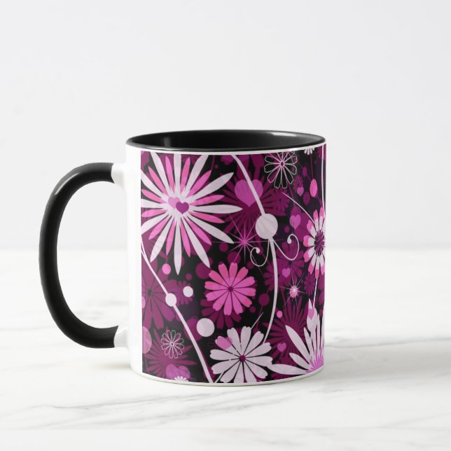 Taza Estampado de flores de la tarjeta del día de San (Izquierda)