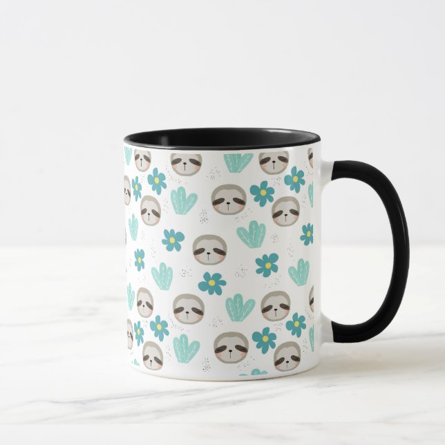 Taza Estampado de flores dulce de la pereza (Derecha)