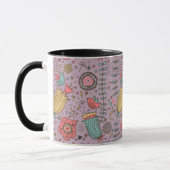 Taza Estampado de flores elegante con las flores (Izquierda)