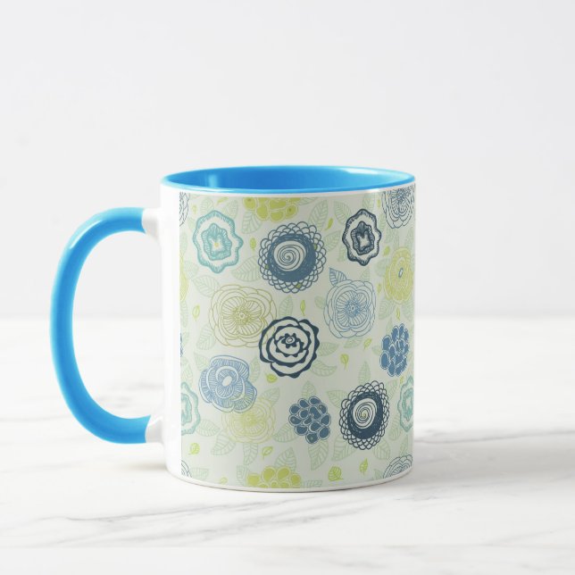 Taza Estampado de flores elegante con las flores lindas (Izquierda)
