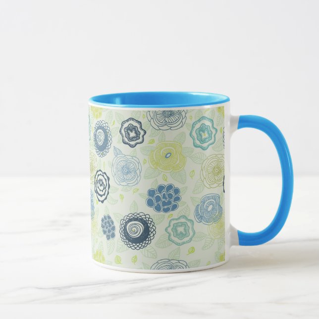 Taza Estampado de flores elegante con las flores lindas (Derecha)