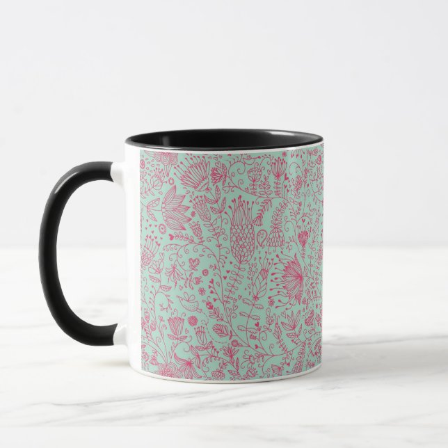 Taza Estampado de flores lindo del verano (Izquierda)