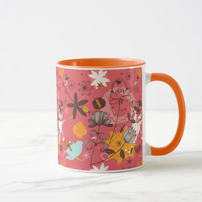 Taza Estampado de flores retro 7 (Derecha)