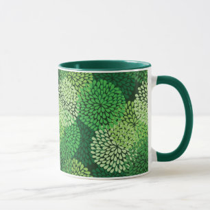 Taza Estampado de flores verde