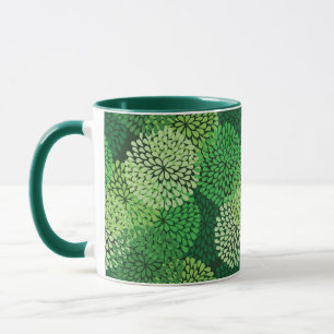 Taza Estampado de flores verde