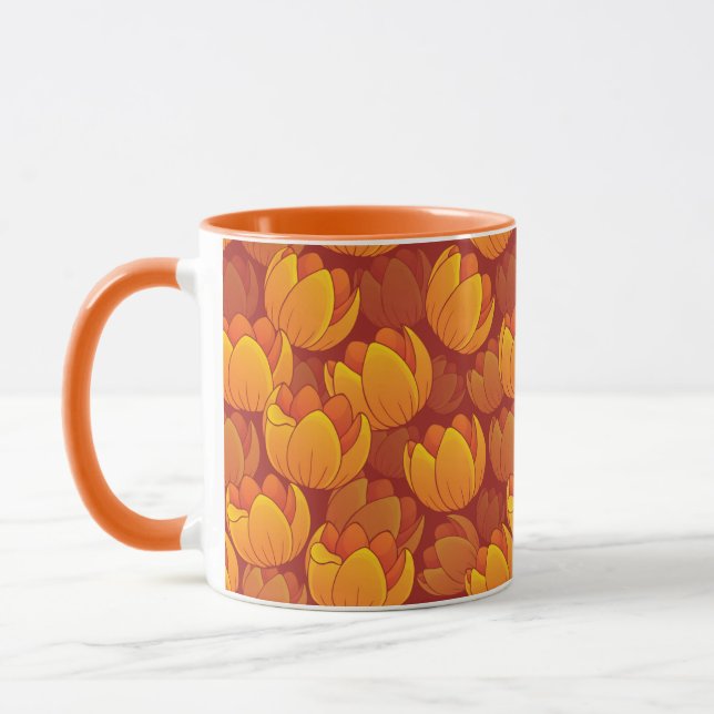 Taza Estampado de plores de oro (Izquierda)