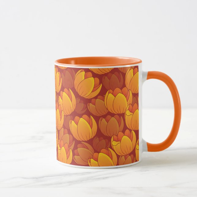 Taza Estampado de plores de oro (Derecha)