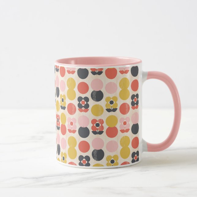 Taza Estampado de plores moderno de los mediados de (Derecha)