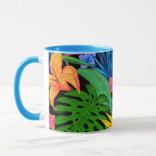 Taza Estampado de plores tropical hawaiano