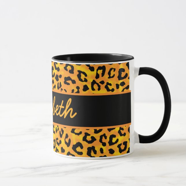 Taza Estampado leopardo personalizado (Derecha)