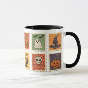 Taza Estampillas retro de Halloween antiguas