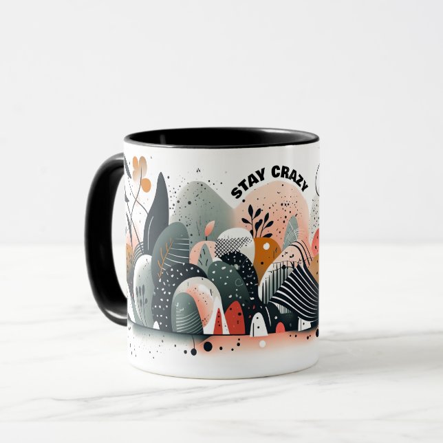 Taza Estancia personalizada Loco Resumen impreso (Anverso izquierdo)