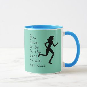 Taza Estar en la carrera para ganar la carrera