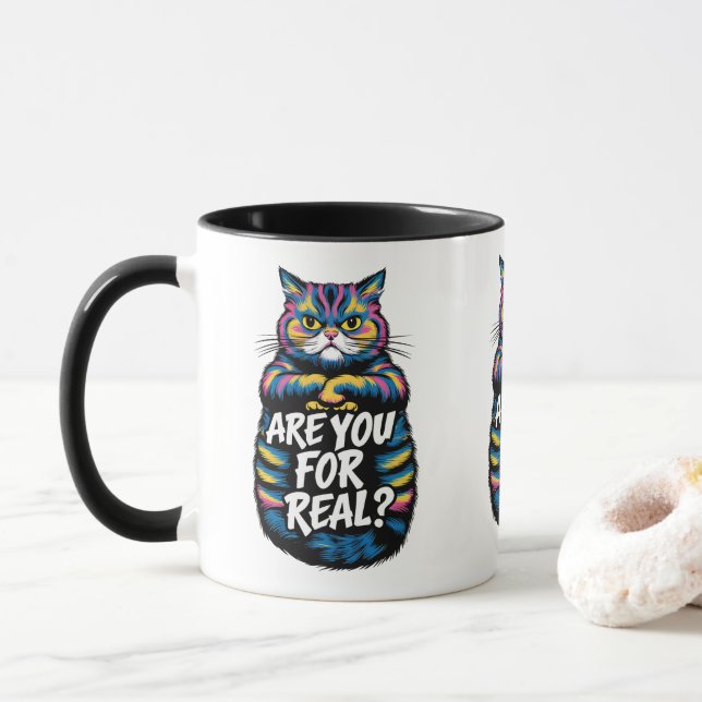 Taza ¿Estás Con Gato Gruñón De Lo Más Gracioso? (Con donut)