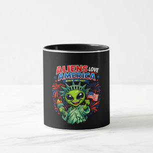 Taza Estatua de la Libertad Alien 4 de Julio