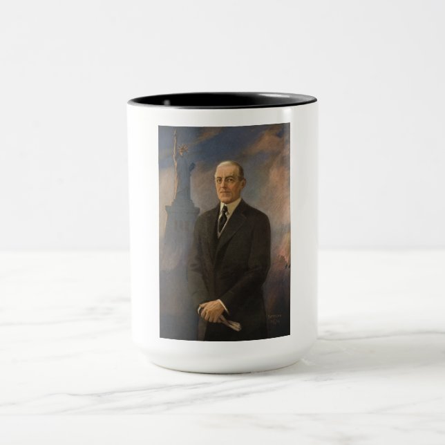 Taza Estatua de la Libertad y Presidente Woodrow Wilson (Centro)