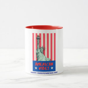 Taza Estatua de las "Vibes Americanas" Libertad Persona