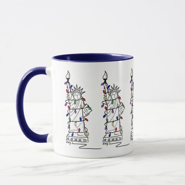 Taza Estatua de Nueva York ilumina Navidad en Nueva Yor (Izquierda)