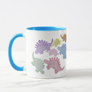 Taza Estegosauro arcoiris colorido Mug 11 oz