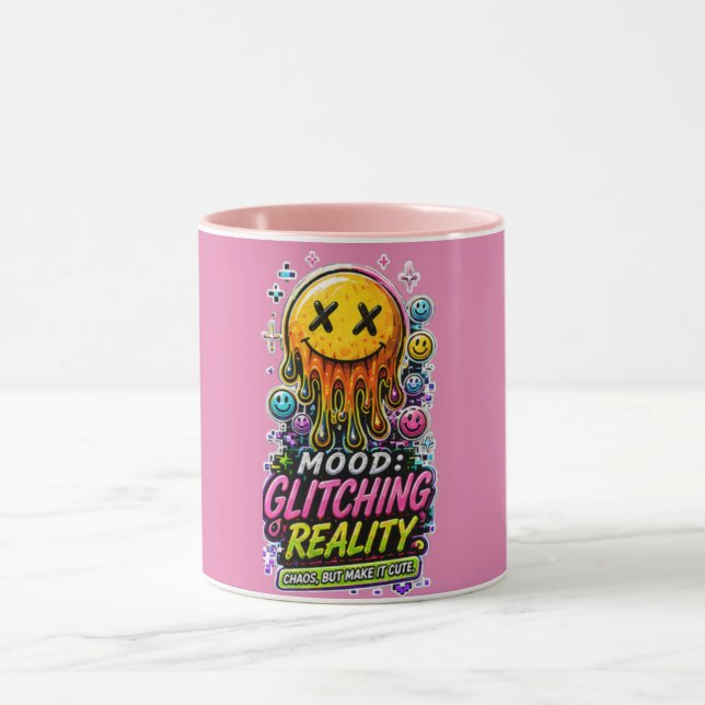 Taza estética de error cibernético del Y2K (Centro)