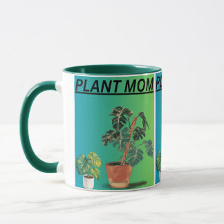 Taza Estética de hoja de Monstera en maceta minimalista
