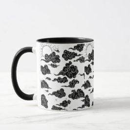 Taza Estética de patrón de nubes japonés