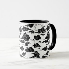 Taza Estética de patrón de nubes japonés