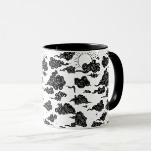 Taza Estética de patrón de nubes japonés