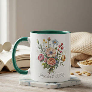 Taza Estética Femenina Botánica Floral Mama