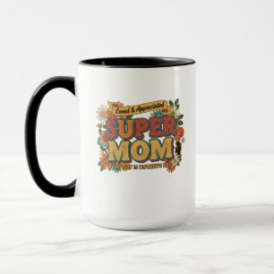 Taza Estética Floral de Super Mamá Retro - Todos los Dí