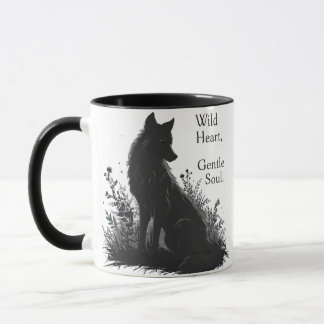 Taza estéticas citas mug- camisetas de lobo negro
