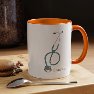 Taza Estetoscopio de Asistente Médico Personalizado par