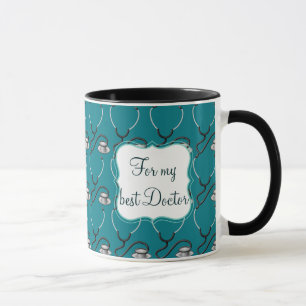 Taza Estetoscopio divertido para el médico en verde