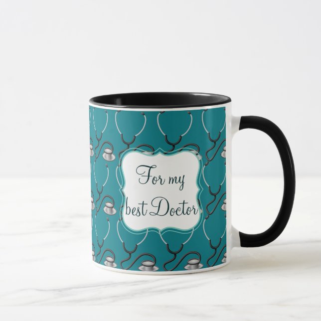 Taza Estetoscopio gracioso para médico en verde verde a (Derecha)