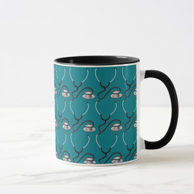 Taza Estetoscopio gracioso para médico en verde verde a (Derecha)